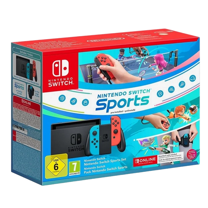 lojadofanboy Nintendo Switch + Nintendo Switch Sports + Cinta Pierna + Suscripción 3 Meses Nintendo Switch Online